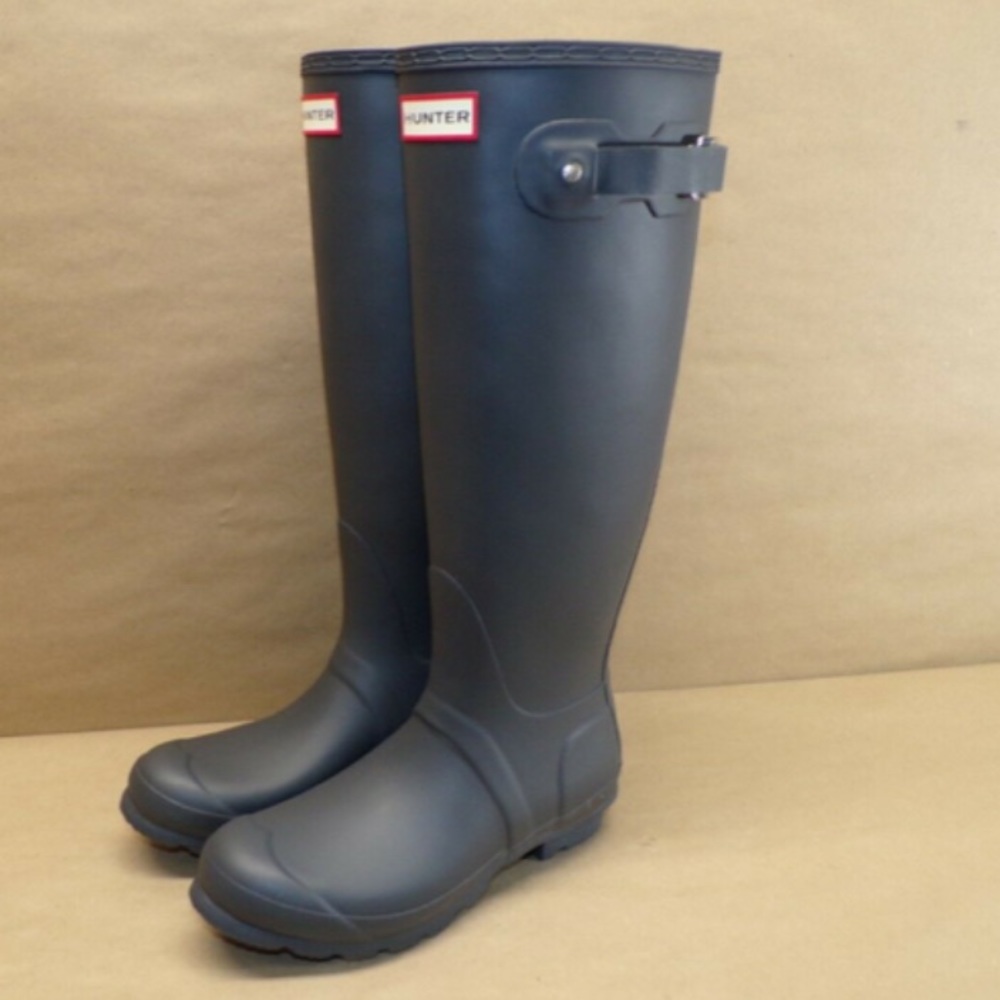 Women’s blue/grey matte tall hunter boots